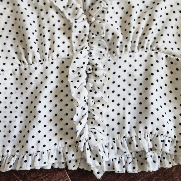 *EUC* VTG Free People Womens Polka Dot Blouse. Sz S.P - Picture 9 of 14